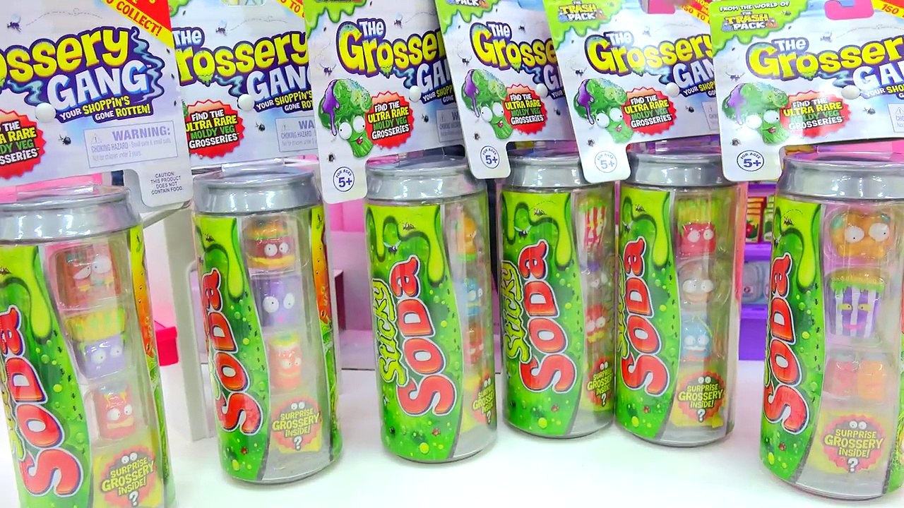 6 Pack Grossery Gang Sticky Soda Sets with Surprise Blind Bag with Hans & Barbie