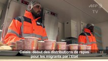 Migrants à Calais: premières distributions de repas par l'Etat