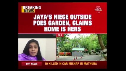 Deepa Jayakumar Sits In Protest Outside Poes Garden Claiming The Property