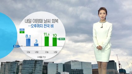 [날씨] 내일 이맘때 날씨 회복...오후까지 전국 비 / YTN