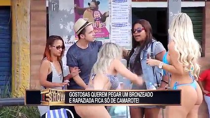 Gatas want to get a tan and guys just stay in the cabin