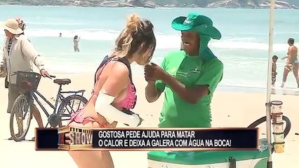 Girl needs help to refresh herself with Popsicle and leaves the boys with water