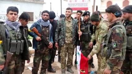 - Teröristlerden temizlenen Raco'da PYD karakolu tabelaları söküldü