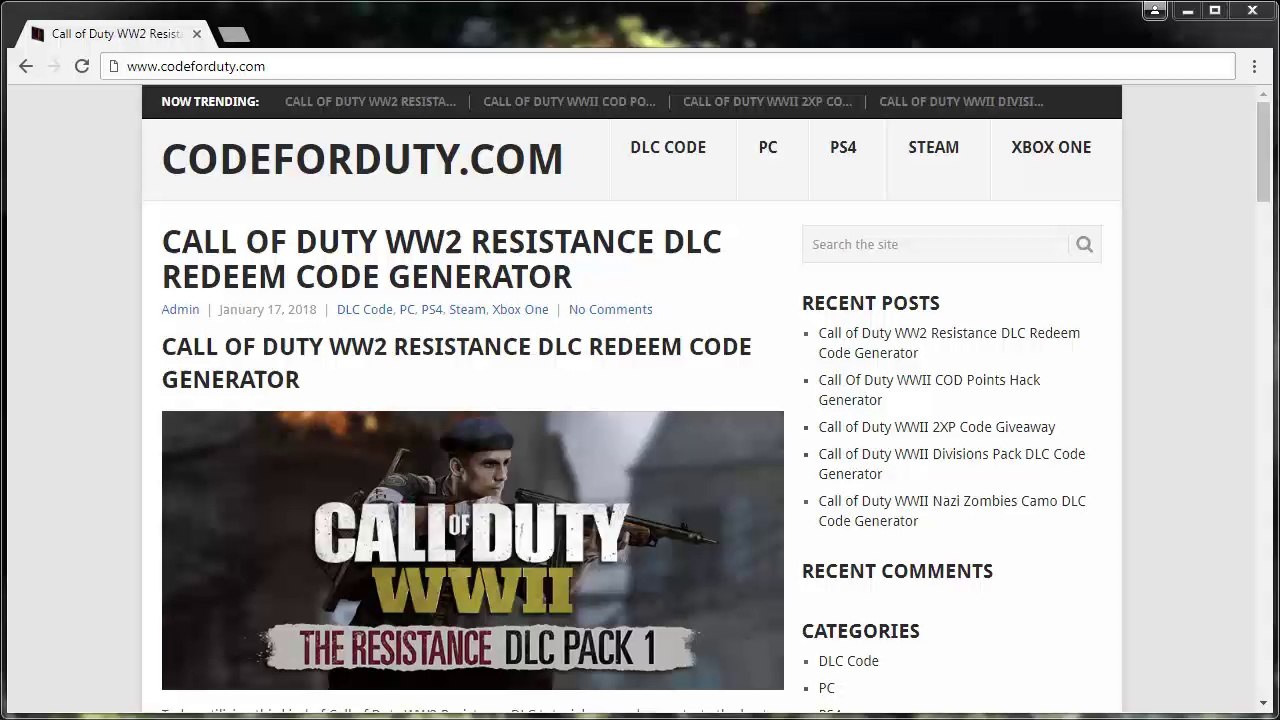 Get Call of Duty WWII The Resistance DLC Code Free - Xbox One, PS4 and PC