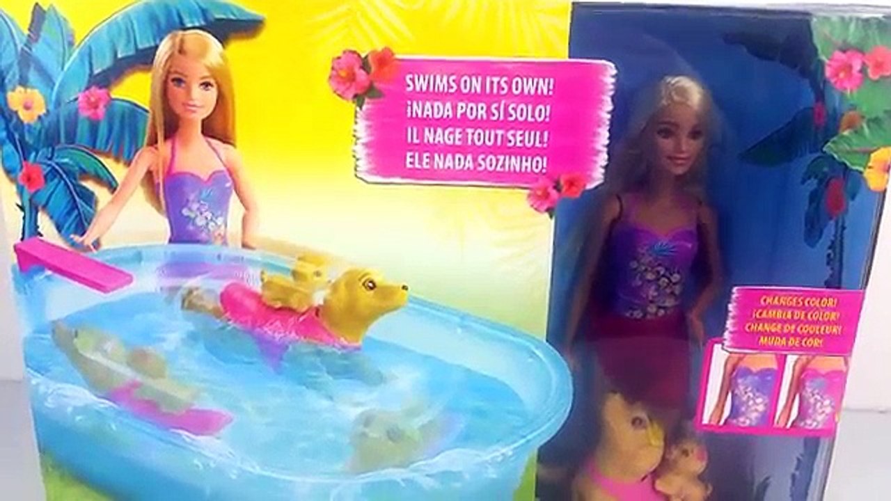 BARBIE NADANDO NA PISCINA COM TAFFY E FILHOTINHO DE CACHORRINHO EM PORTUGUES