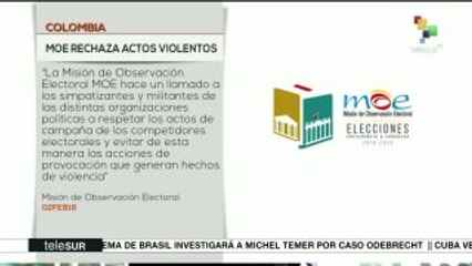 Colombia: la MOE rechaza actos de violencia y sabotaje electoral