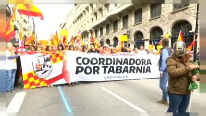 Il movimento Tabarnia in piazza contro i Secessionisti