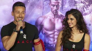 Tiger Shroff FLIRTS With Girlfriend Disha Patani in Public At Baaghi 2 Trailer Launch