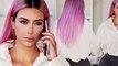 Pink hair don't care! Kim Kardashian debuts candy-colored locks on outing with Kanye in Los Angeles.