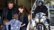 Heaven's angel! Ben Affleck arrives to church on his motorbike as he attends Sunday mass with ex Jennifer Garner and their kids.