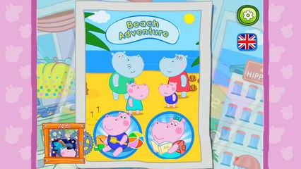 Hippo Peppa In English - Beach Adventure - cool educational game for kids