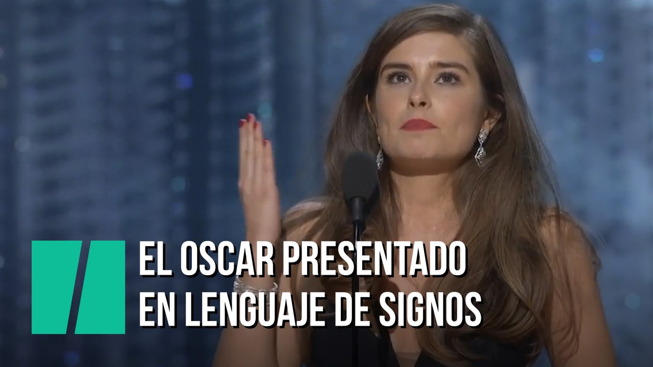 La estatuilla presentada en lenguaje de signos en los Oscar 2018