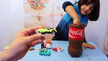 Bashing Giant Surprise Chocolate Coca Cola Bottle | Disney Cars Toys Inside |بيضة كوكاكولا شكولاتة