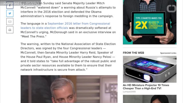 Obama Official Accuses McConnell Of 'Watering Down' 2016 Russia Warning