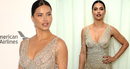 Adriana Lima, İçini Gösteren Kıyafetle Oscar'a Damga Vurdu