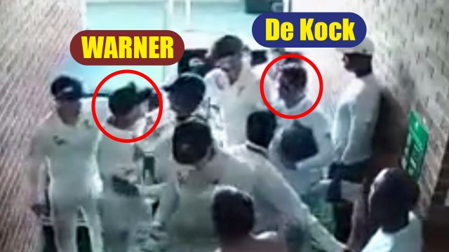 David Warner and Quinton de Kock exchange heated words | Oneindia News