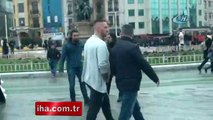 Taksim'de herkes seyretti, kadına şiddete bir tek o müdahale etti