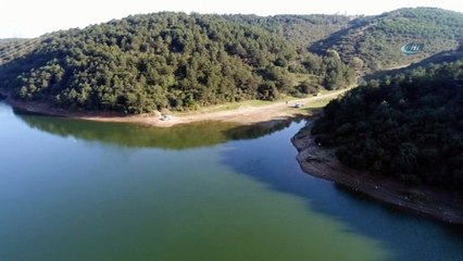 Barajlardaki doluluk oranı havadan görüntülendi