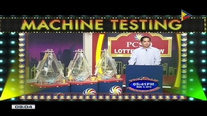 PCSO 9 PM Lotto Draw, March 5, 2018