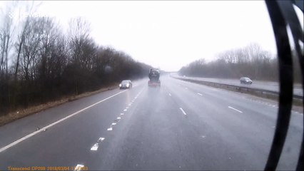 Car filmed driving wrong way down UK motorway 'at 100mph'