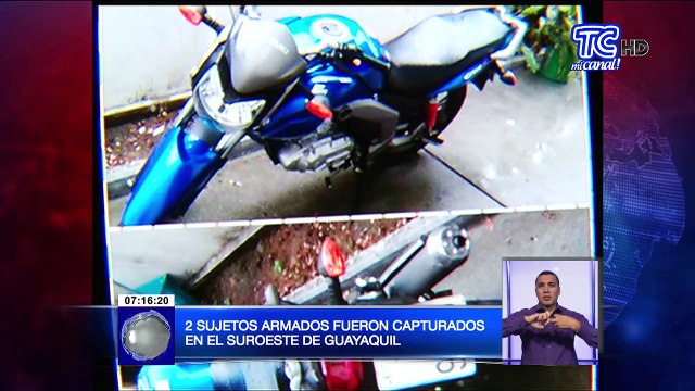 Dos sujetos armados fueron capturados en el suroeste de Guayaquil