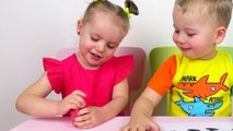 Education activities video for kids, children and toddlers with Finger Paints and Coloring
