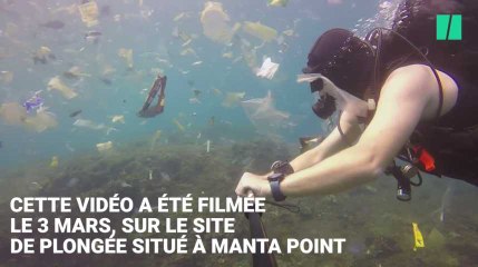 Ce plongeur se retrouve dans un océan de déchet à Bali