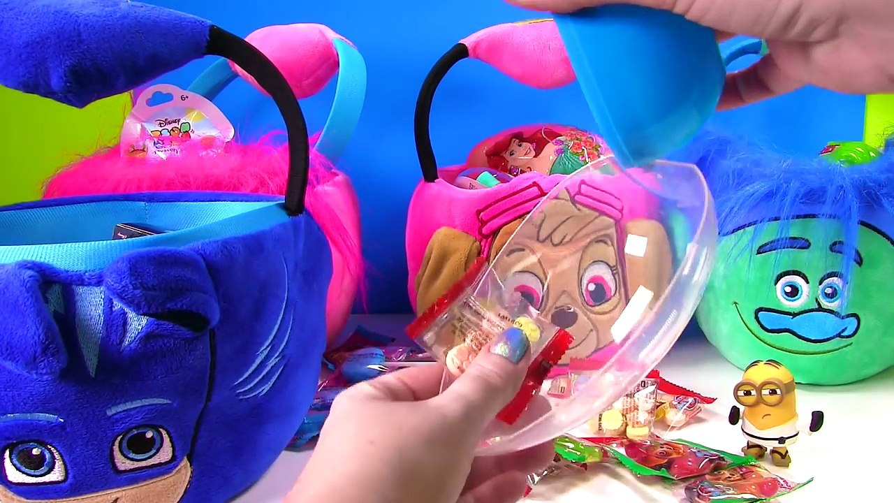 Trolls Poppy Paw Patrol & PJ Masks Easter Baskets Full of Egg Toys