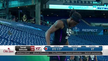 Virginia Tech DB Terrell Edmunds runs a 4.47 40-yard dash