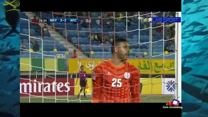 الهدف الثالث حمادي احمد في مرمى  المالكيه البحريني  كاس الاتحاد الاسيوي