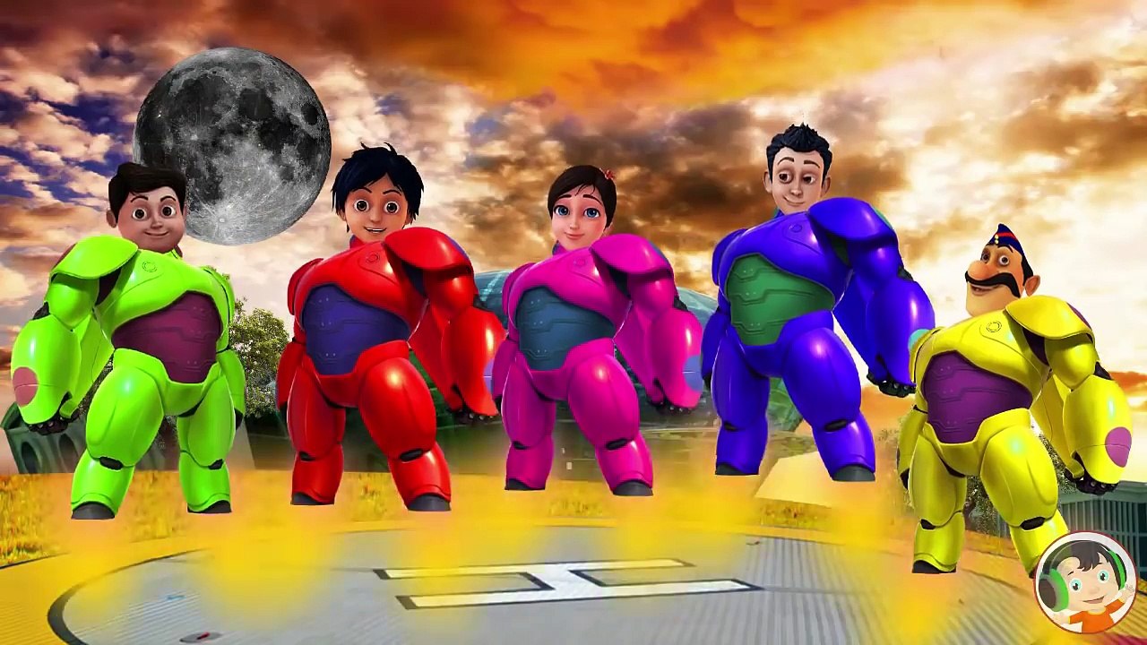 Shiva and Baymax VS Batman Finger Family Song - Learn Colors for Kids and Toddlers