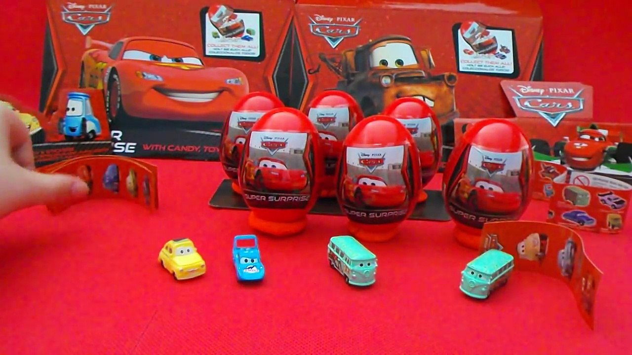 EPIC Surprise Eggs CARS Disney Pixar KINDER Sally Tror Tippin Lightning McQueen Huevo sorpresa