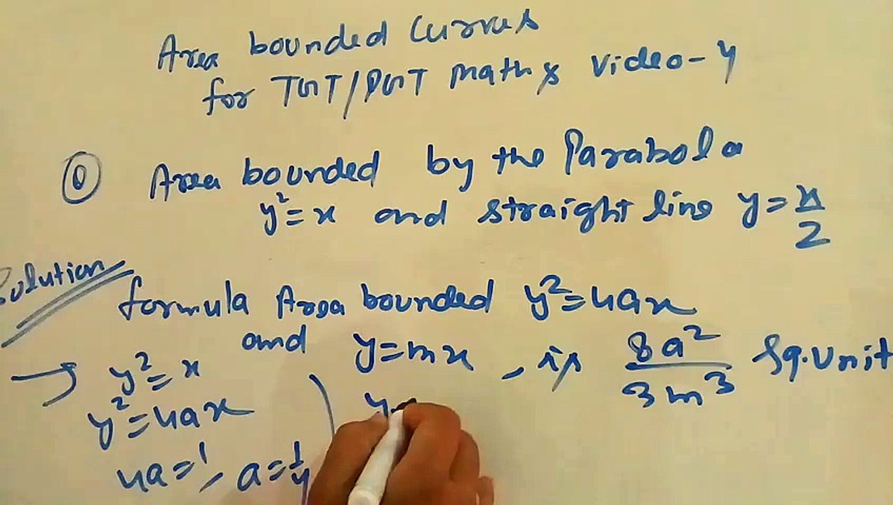 Area bounded curves for tgt/ pgt maths video 4