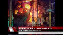 Voraz incendio consumió el 70% de planta extractora de lean