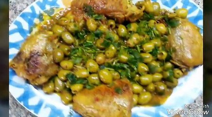 طاجين دجاج محمر فالطنجرة مع زيتون مذاق رائع يستحق التجربه