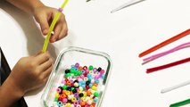 Counting numbers 1-10 using beads and pipe cleaner