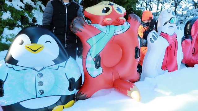 GLISSADES DE FOUS SUR LUGES GONFLABLES SNOW TUBES - Donut, Flamant Rose, Ours Polaire, Pingouin...