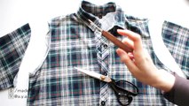 Refashion DIY Hooded Flannel Check Shirt // 洋服リメイク ✂️ フード付きチェックシャツの作り方ㅣmadebyaya