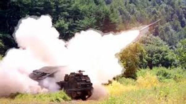 U.S. Army Multiple Launch Rocket System (MLRS) in Uijeongbu-si, South Korea.
