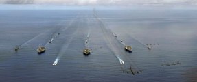 U.S. Navy _ Three of the largest aircraft carriers in the world In Sea Of Japan
