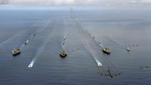U.S. Navy _ Three of the largest aircraft carriers in the world In Sea Of Japan