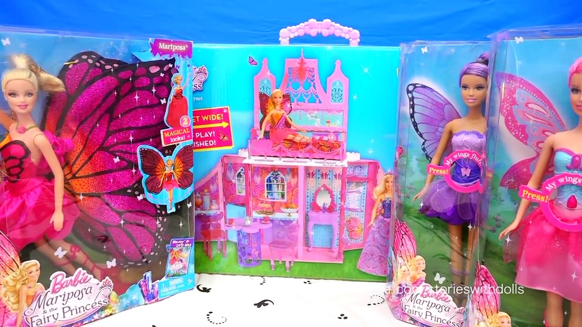 Barbie Mariposa and the Fairy Princess Toys and Dolls Unboxing Review Stories With Toys Dolls