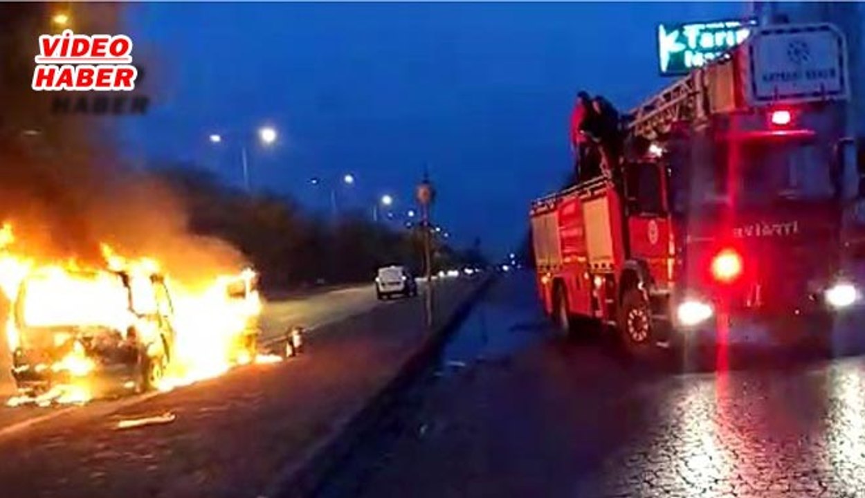 (6 Mart 2018) YANAN ARACA ŞEKER İTFAİYESİNDEN ANINDA MÜDAHALE