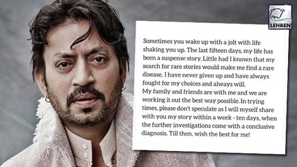 SHOCKING! Irrfan Khan Is Battling A Rare Disease?