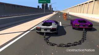 Chained Cars Crash Testing - BeamNG DRIVE [720p]