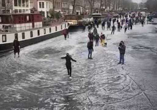 Talented Woman Shows Off Her Ice Skating Moves