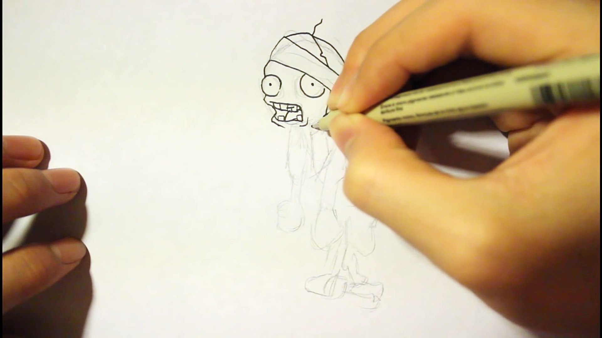 How to Draw a Zombie from Plants vs Zombies 