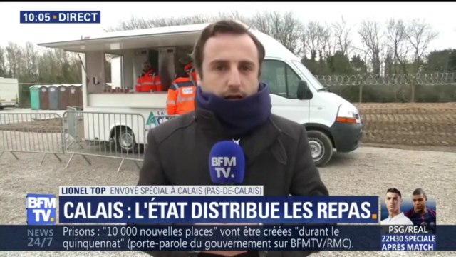 À Calais, l'État distribue des repas aux migrants