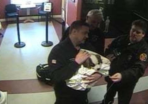 Massachusetts Officers Save Puppy Choking in Police Station