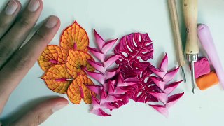 How to Sculpt Tropical Flowers & Plants // Polymer Clay Tutorial for Earth Day